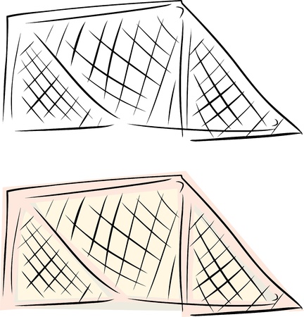 Ice hockey goal net over isolated backgroundのイラスト素材