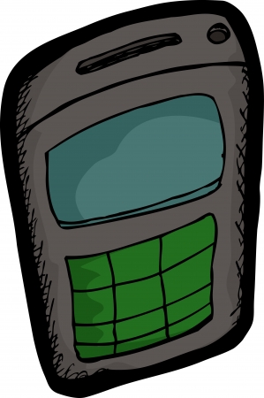 Small generic cellular telephone over isolated backgroundのイラスト素材