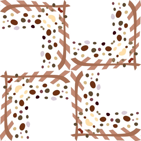 Seamless box frame shapes with lines and circlesのイラスト素材