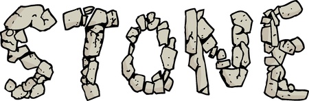 The English word stone made from various rocksのイラスト素材