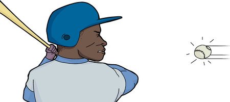 Determined baseball player with bat and ballのイラスト素材