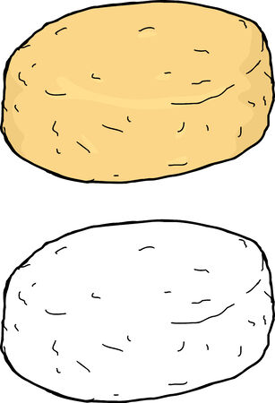 Isolated single biscuit on white backgroundのイラスト素材