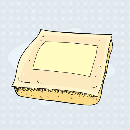 Cartoon of fermented soy with blank labelのイラスト素材