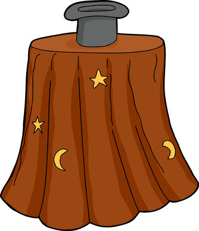 Isolated magician hat on table over white backgroundのイラスト素材