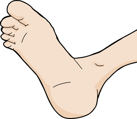 Single isolated foot bottom cartoon on white backgroundのイラスト素材