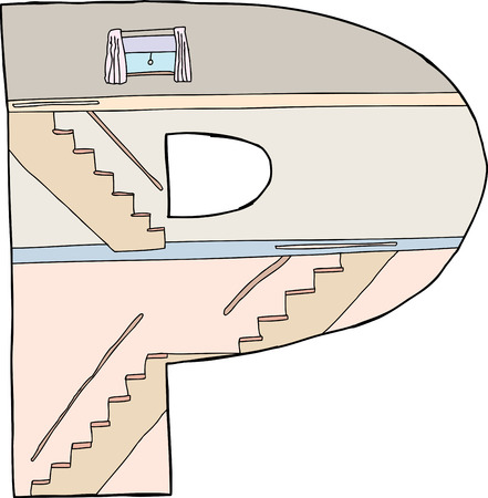Isolated letter P in the shape of a home interiorのイラスト素材
