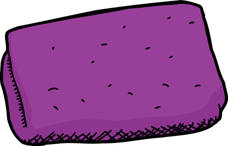 Cartoon purple washcloth over isolated white backgroundのイラスト素材