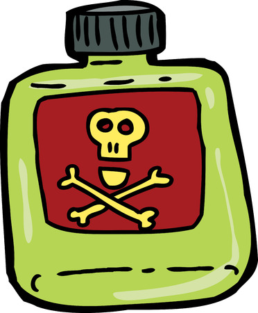 Single cartoon poison bottle over white backgroundのイラスト素材
