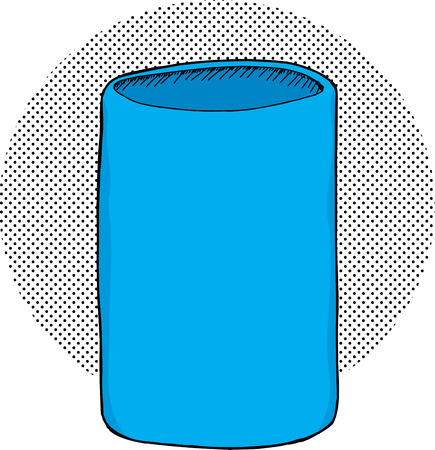 Empty blue insulated can holder over halftone backgroundのイラスト素材