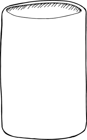 Hand drawn outline can holder in whiteのイラスト素材