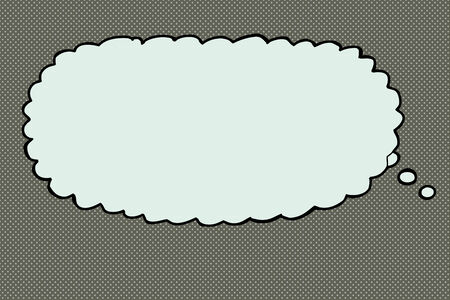 Cartoon hand drawn thought bubble over halftoneのイラスト素材