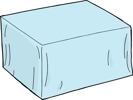 Single isolated hand drawn cartoon table with tableclothのイラスト素材