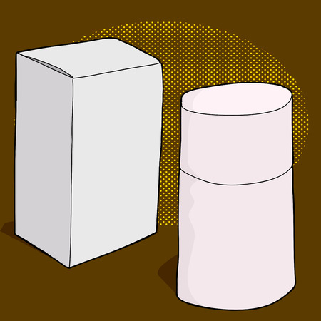 Generic perfume bottle and box over brown backgroundのイラスト素材