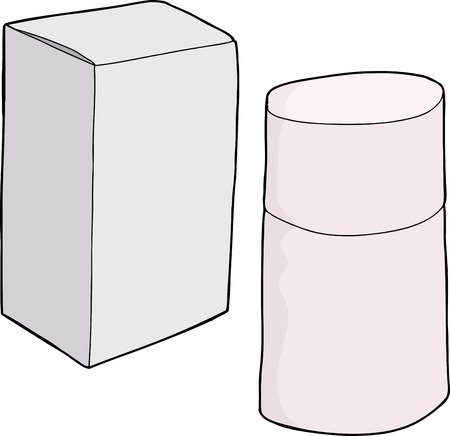 Hand drawn generic cartoon perfume packages on whiteのイラスト素材