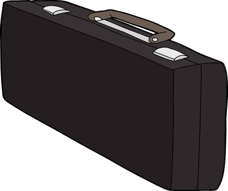Single long black closed case over white backgroundのイラスト素材