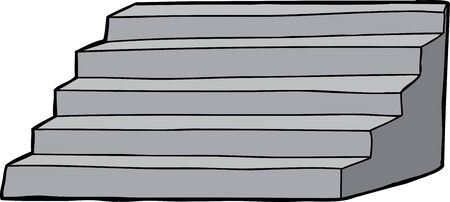 Isolated hand drawn concrete staircase over backgroundのイラスト素材