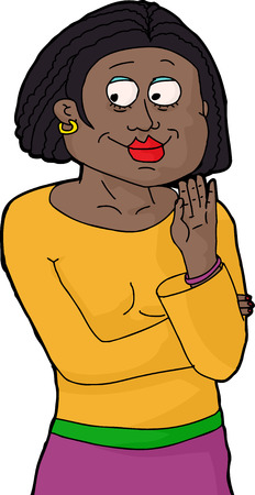 Beautiful smiling Black woman cartoon over isolated backgroundのイラスト素材
