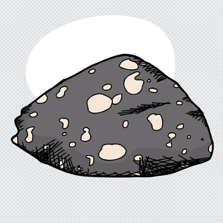Single cartoon of amygdaloidal basalt rock over blueのイラスト素材