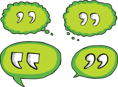 Set of isolated quote symbols in dialog bubblesのイラスト素材
