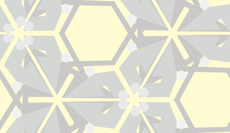 Gray on yellow symmetrical pattern for seamless background