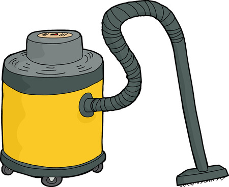 Single yellow shop-vac illustration over white backgroundのイラスト素材
