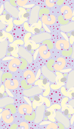 Abstract beans over blue in seamless background pattern