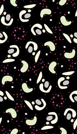 Various oblong circles in seamless black backgroundのイラスト素材