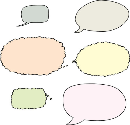 Set of cartoon hand drawn word balloonsのイラスト素材