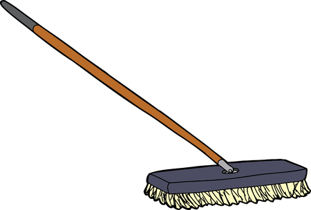 Isolated cartoon push broom over white backgroundのイラスト素材