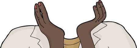 Hand drawn cartoon of isolated hands and shouldersのイラスト素材