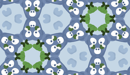 Abstract honeycomb pattern with white circles over blueのイラスト素材