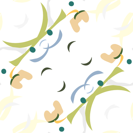 Seamless organic pattern of green and blue shapesのイラスト素材