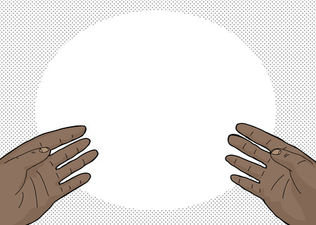 Pair of open Black hands from first person point of viewのイラスト素材