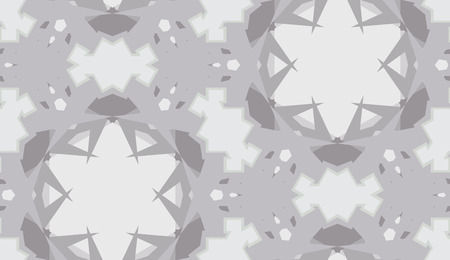 Gray kaleidoscope background as seamless pattern with star shapesのイラスト素材