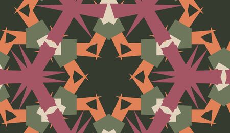 Seamless symmetrical shapes as abstract kaleidoscope backgroundのイラスト素材