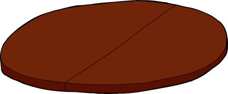 Single cartoon wooden round tabletop with partitionのイラスト素材