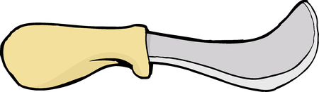 Hand drawn skinning knife over white backgroundのイラスト素材