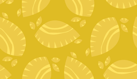 Repeating background pattern of yellow abstract seashellsのイラスト素材