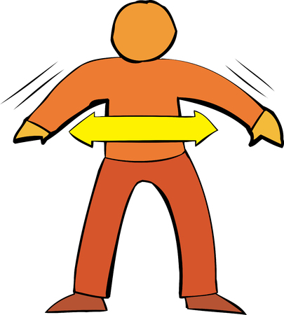 Generic blank human figure with arrow symbol over whiteのイラスト素材