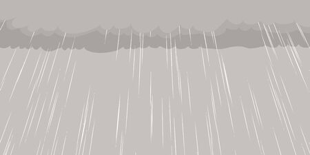 Background cartoon illustration of rain falling from cloudのイラスト素材