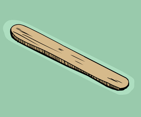 Single wooden tongue depressor over green backgroundのイラスト素材