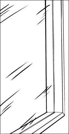 Close up outline of glass window from insideのイラスト素材