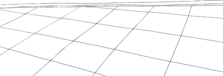 Outlined background of room with blank wall and checkered floorのイラスト素材