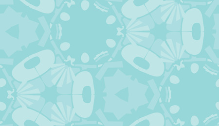 Repeating abstract blue shapes in repeating wallpaper background pattern