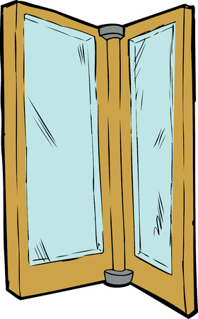 Isolated revolving door panes over white backgroundのイラスト素材