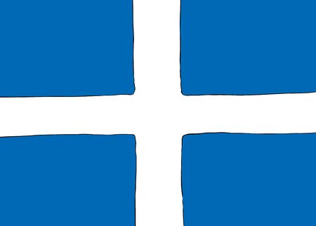 Symmetrical centered version of a Nordic Cross flag representing the Shetland Islandsのイラスト素材