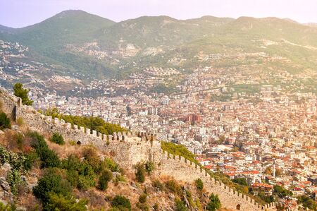 View of Alanya from the old ancient city. Turkey.の写真素材