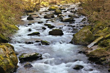 fast flowing riverの写真素材
