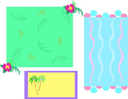 Three Frames of Colors and Shapesのイラスト素材