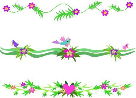 Mix of Flower Barsのイラスト素材